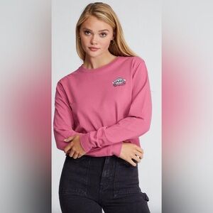 Vans Mauve Pink Deep Root Long Sleeve BFF Crop T-Shirt, Size Small